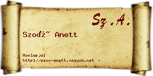 Szoó Anett névjegykártya